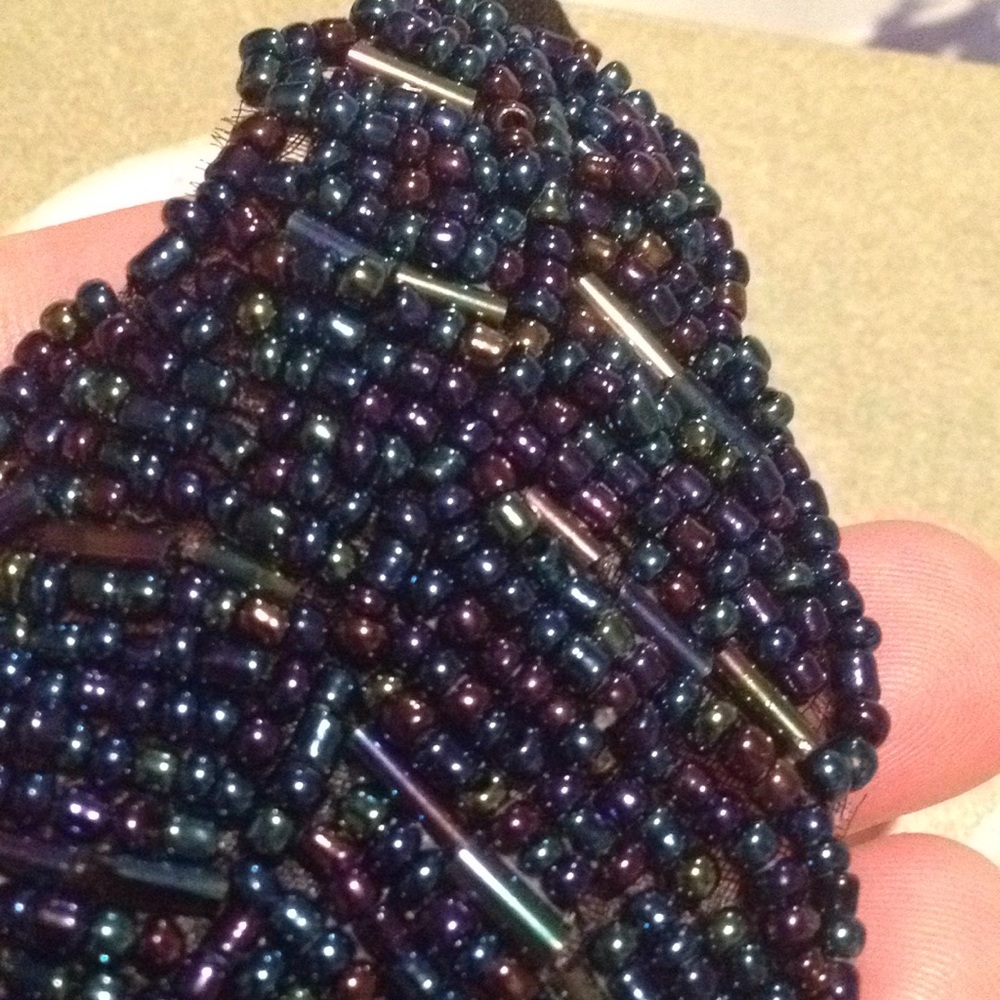 Beaded Leaf Elastic Headband